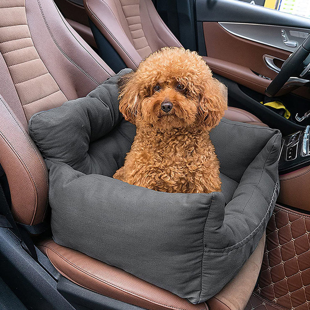 NNEAGS 2X Grey Pet Car Seat Sofa Safety Soft Padded Portable Travel Carrier Bed