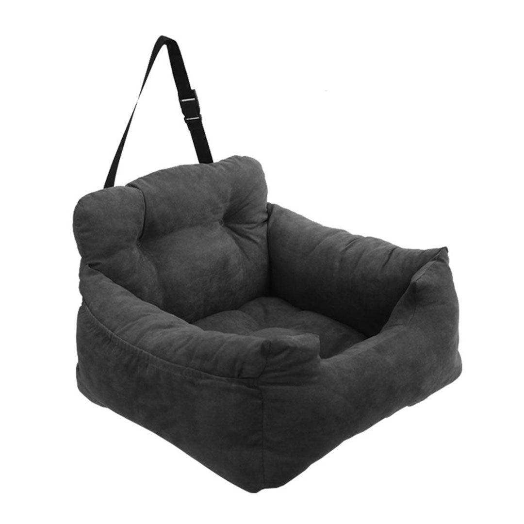 NNEAGS 2X Grey Pet Car Seat Sofa Safety Soft Padded Portable Travel Carrier Bed