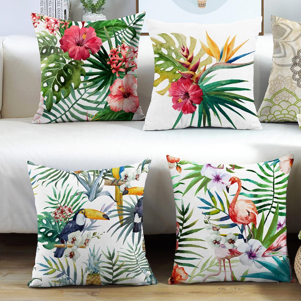 Water & Stain Resistant Floral Outdoor Cushion Cover | 45x45cm Garden Décor - Set of 1