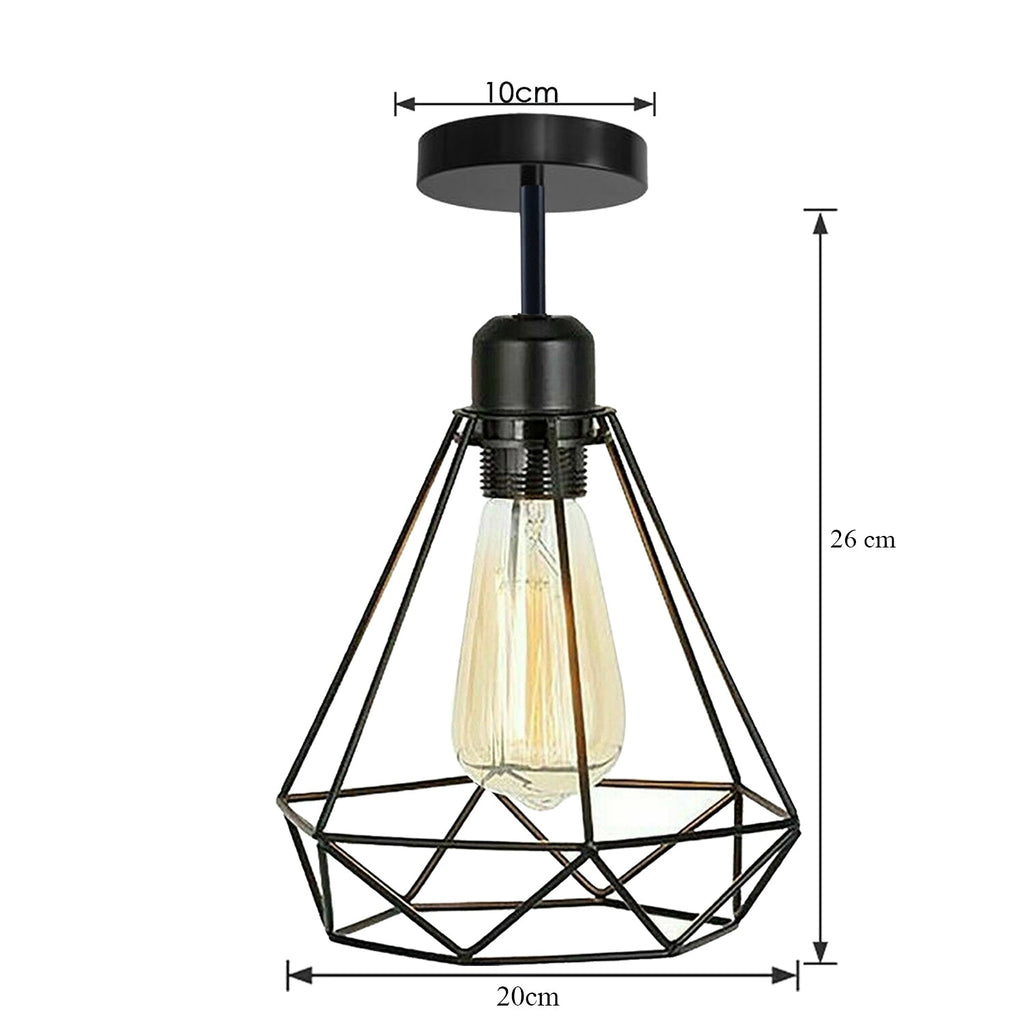 Industrial Vintage Ceiling Light Modern Style Cage Fitting Flush Mount Lights~4068