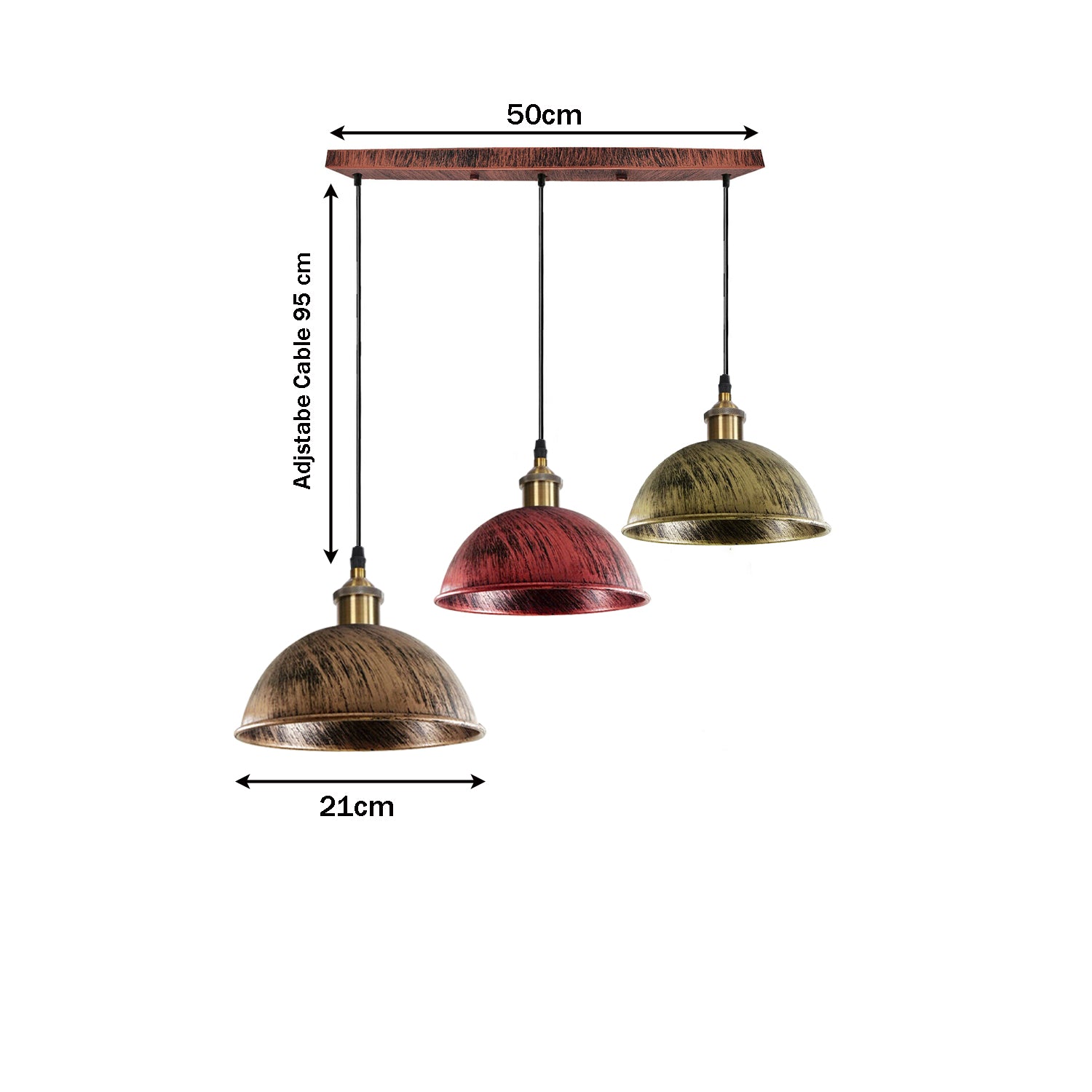3-Heads Ceiling Pendant Cluster Light Fitting Lights E27 Socket Hanging Chandelier Light~1265