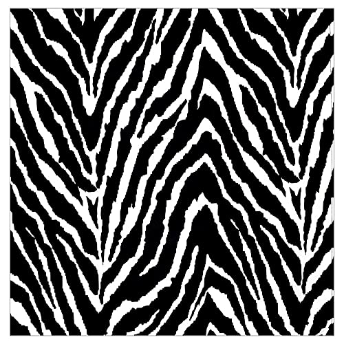 Charlo's Cloth Napkins Set of 4 Animal Print Zebra 16" by 16" - Black-0