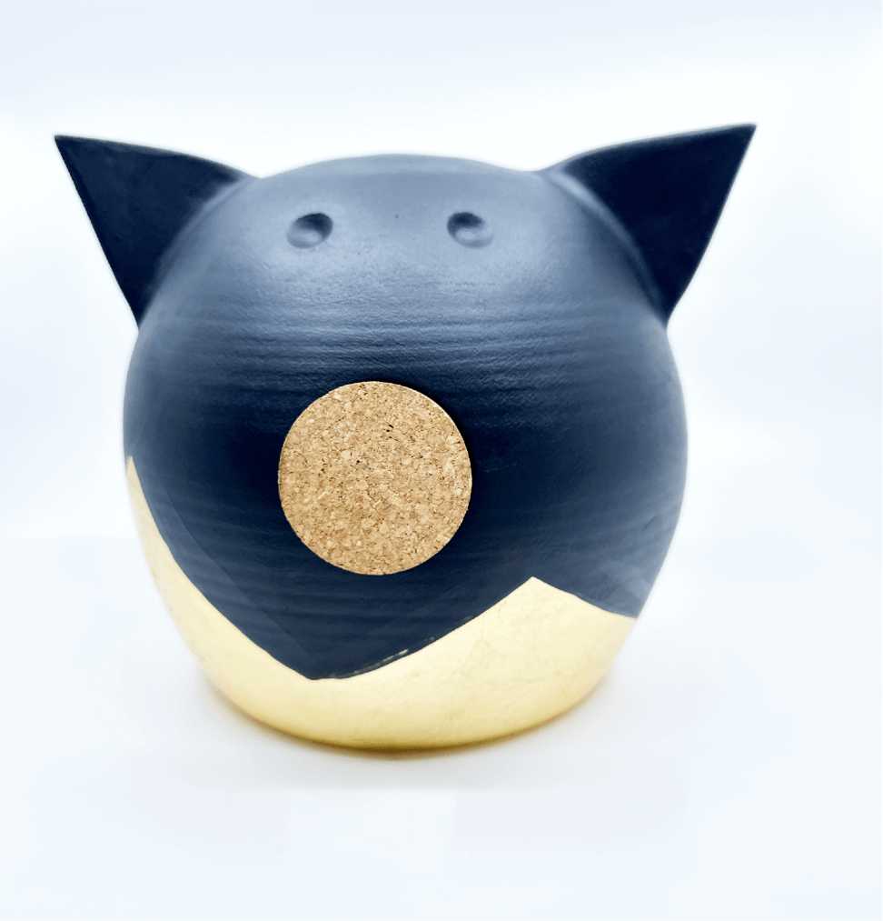 Divided Gold Piggy Bank