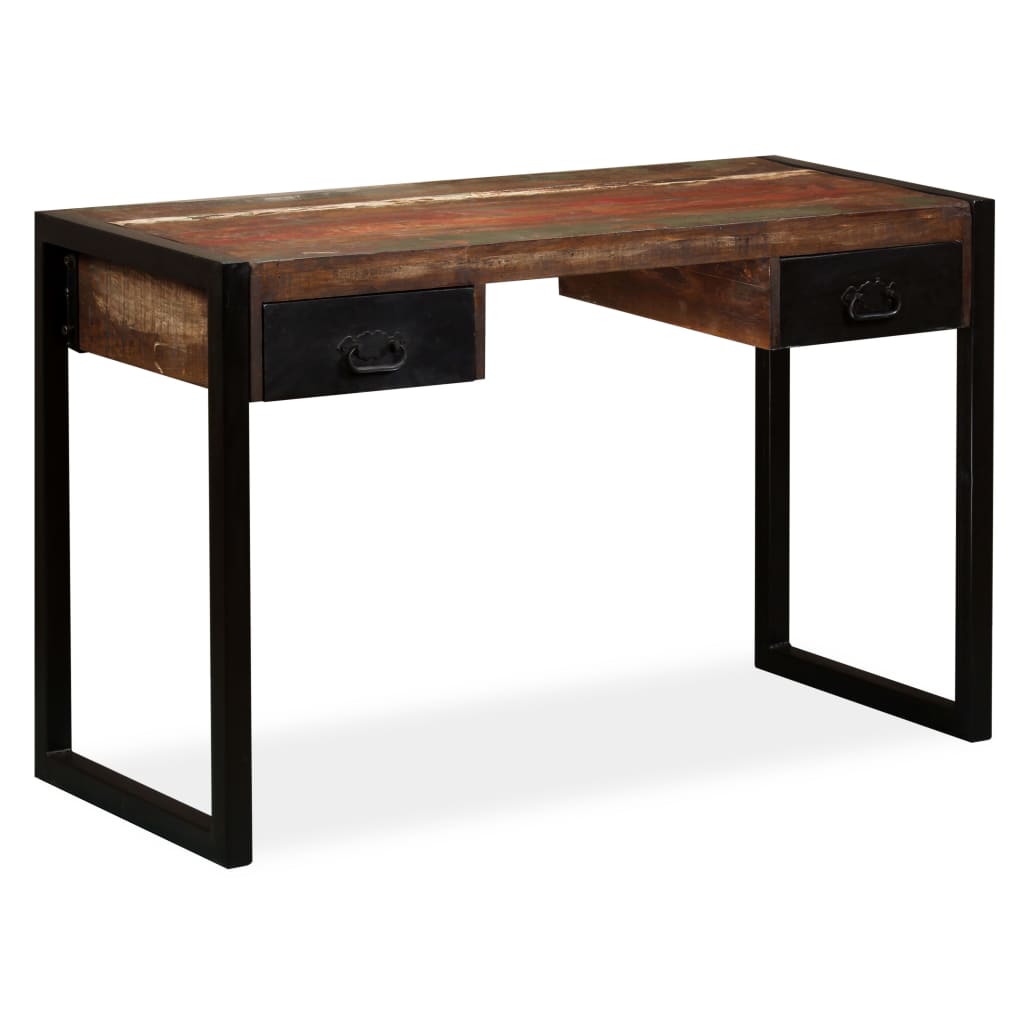 NNEVL Desk with 2 Drawers Solid Reclaimed Wood 120x50x76 cm