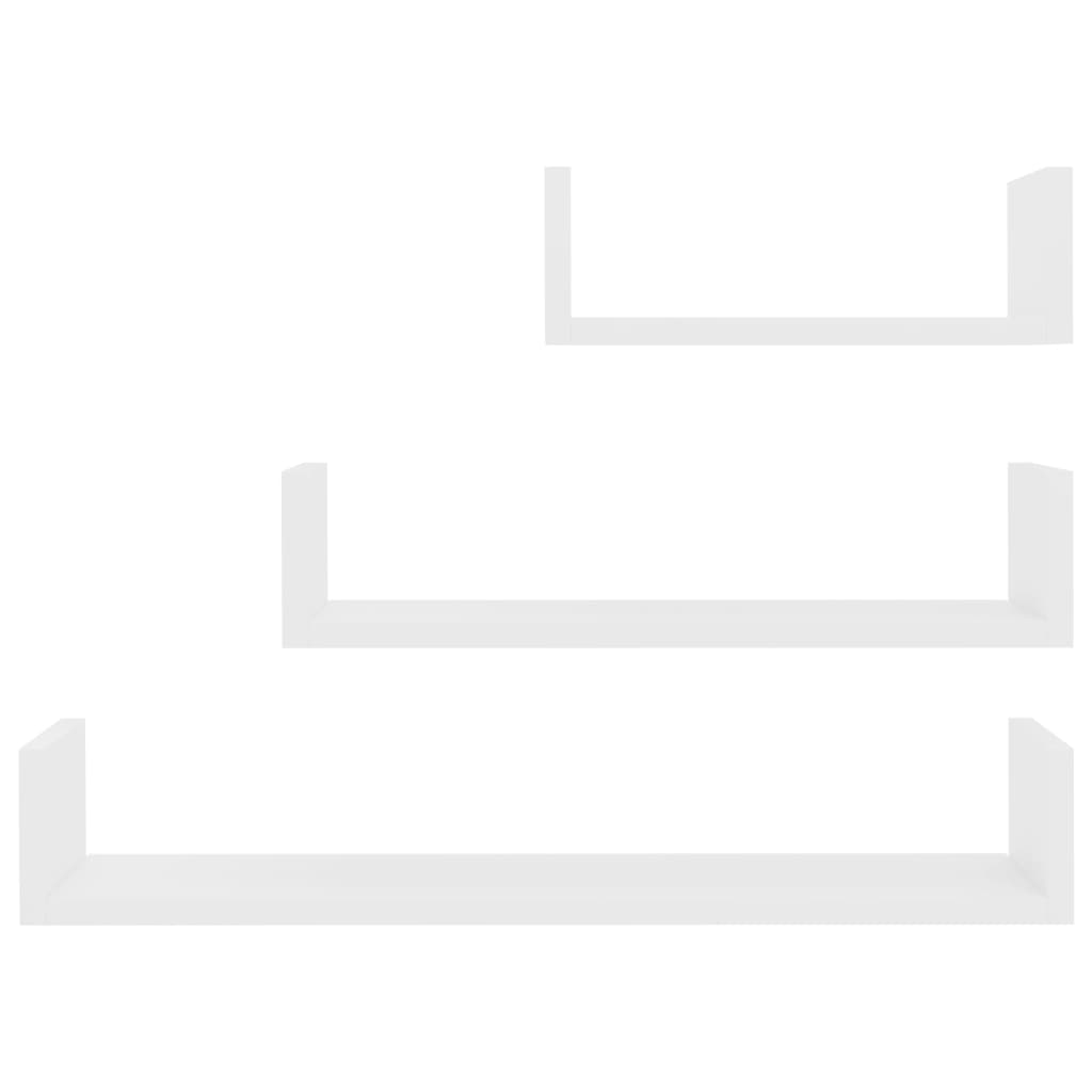 NNEVL Wall Display Shelf 3 pcs White Chipboard
