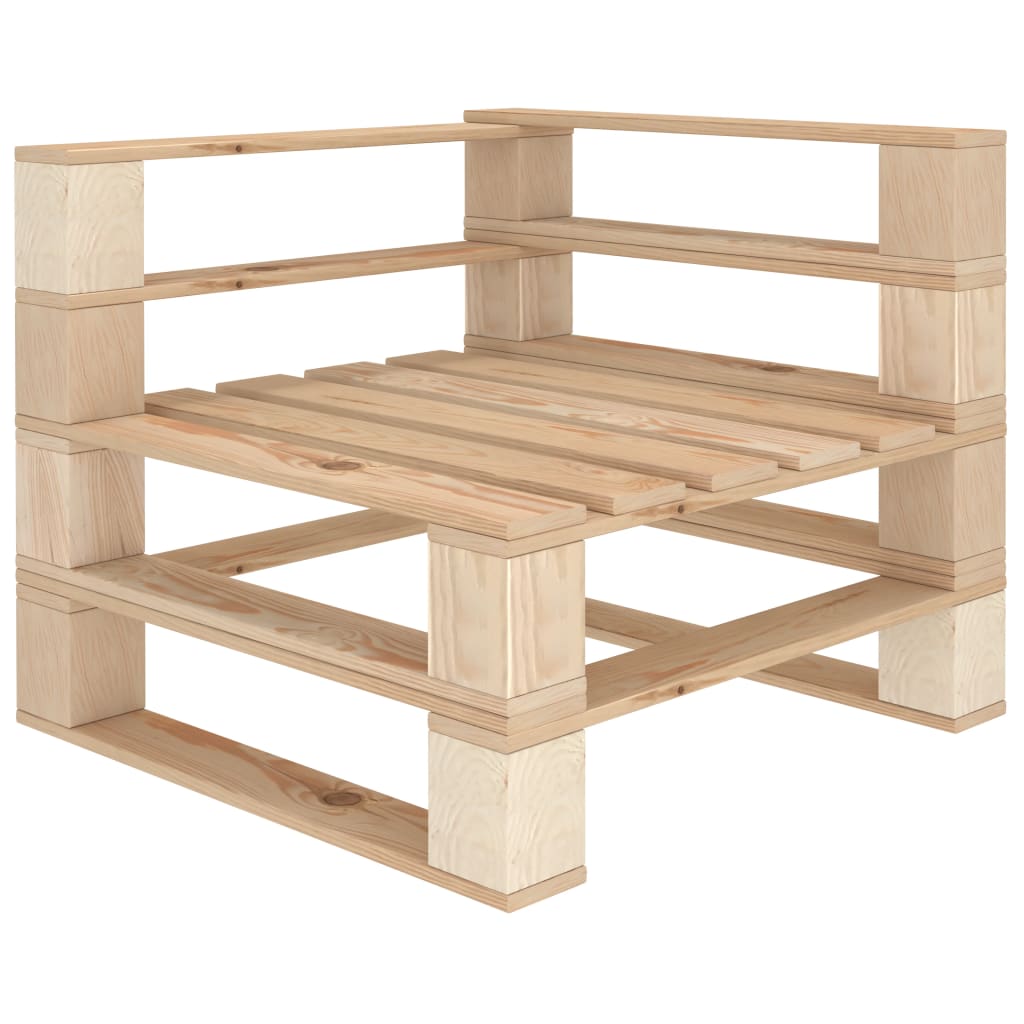 NNEVL Garden Pallet Sofa 3-Seater Wood