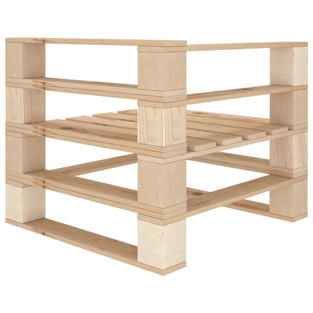 NNEVL Garden Pallet Sofa 3-Seater Wood