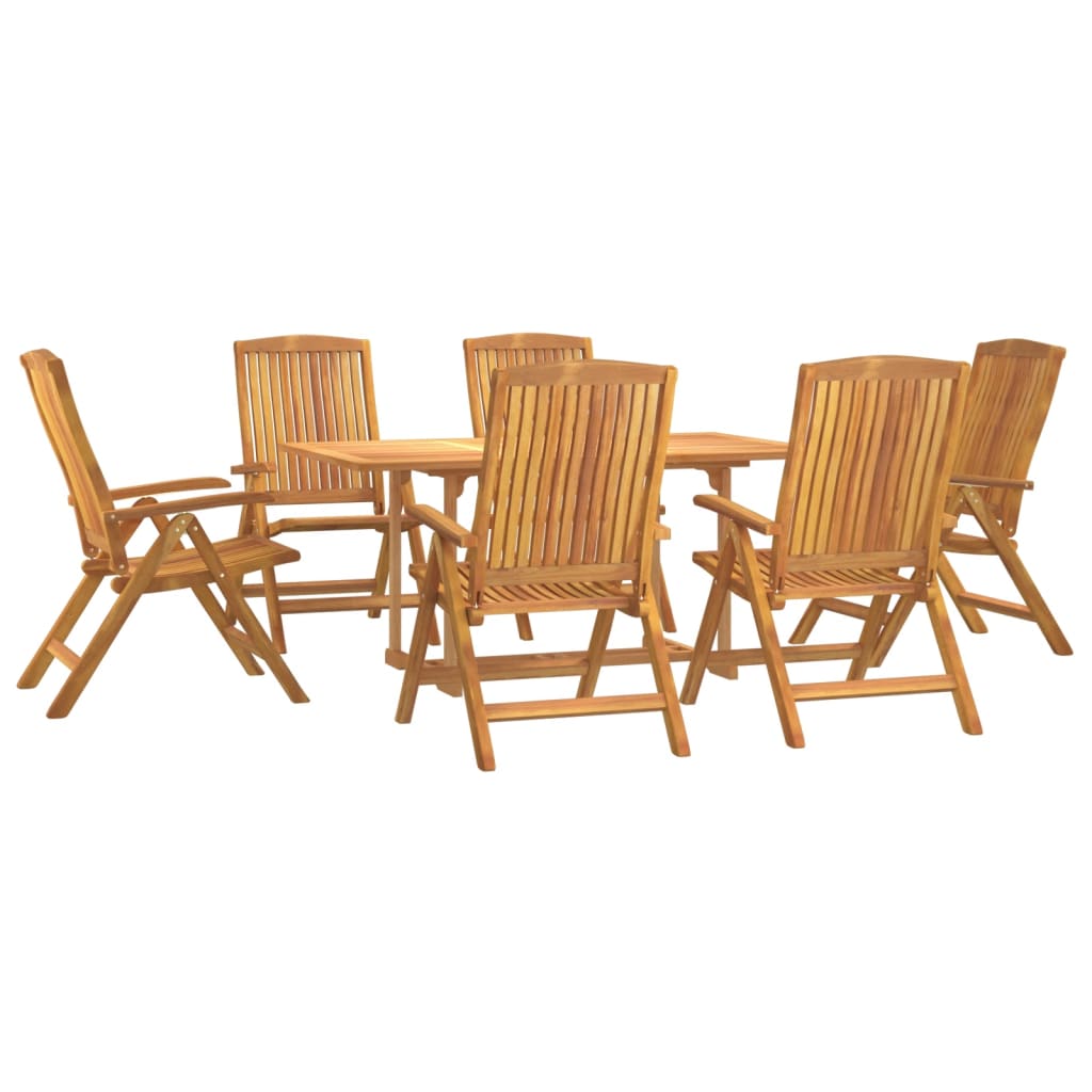 NNEVL 7 Piece Garden Dining Set Solid Wood Teak