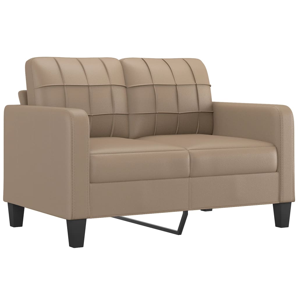 NNEVL 2 Piece Sofa Set with Pillows Cappuccino Faux Leather
