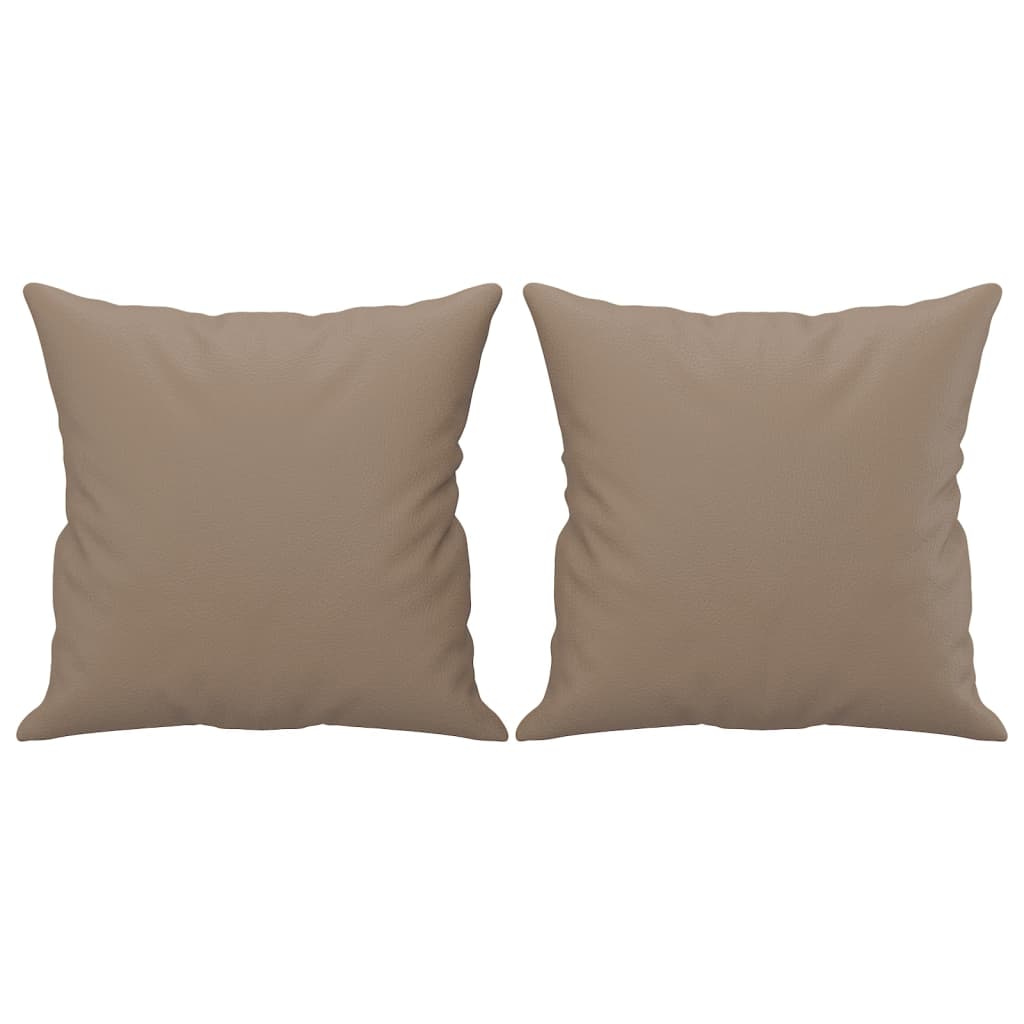NNEVL 2 Piece Sofa Set with Pillows Cappuccino Faux Leather