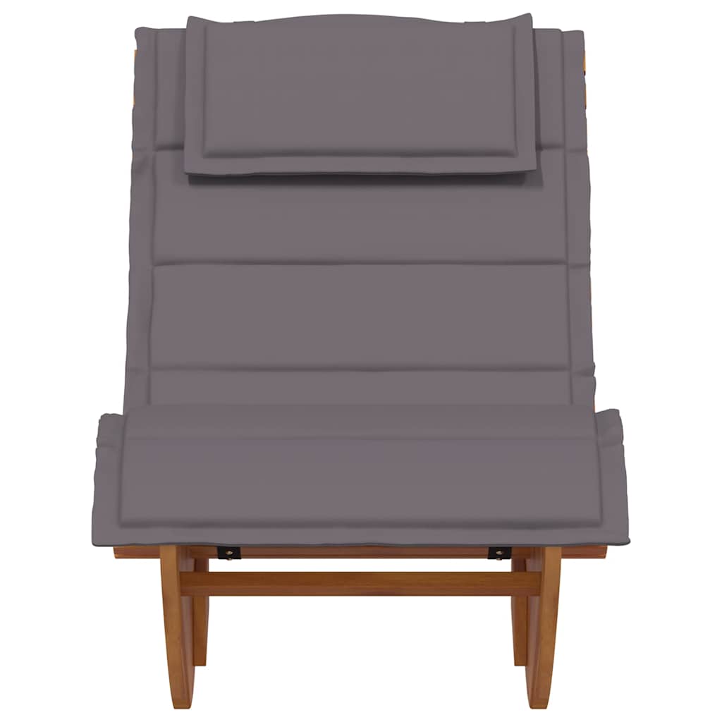 NNEVL Rocking Sun Lounger with Cushion Solid Wood Acacia