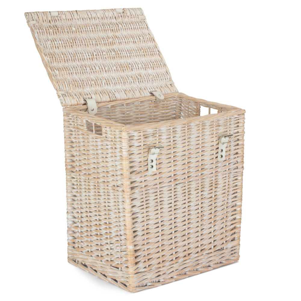 Whitewash Vintner Wicker Storage Basket