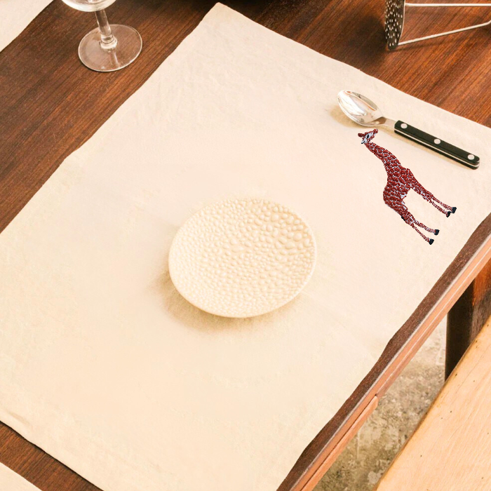 Table Mats - Giraffe Embroidery
