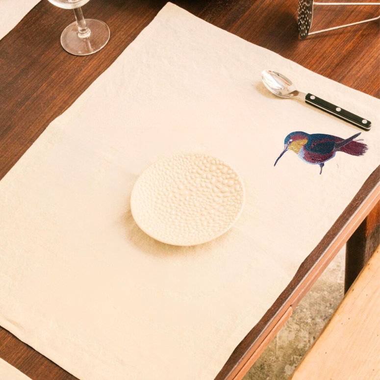 Table Mats - Humming Bird Embroidery