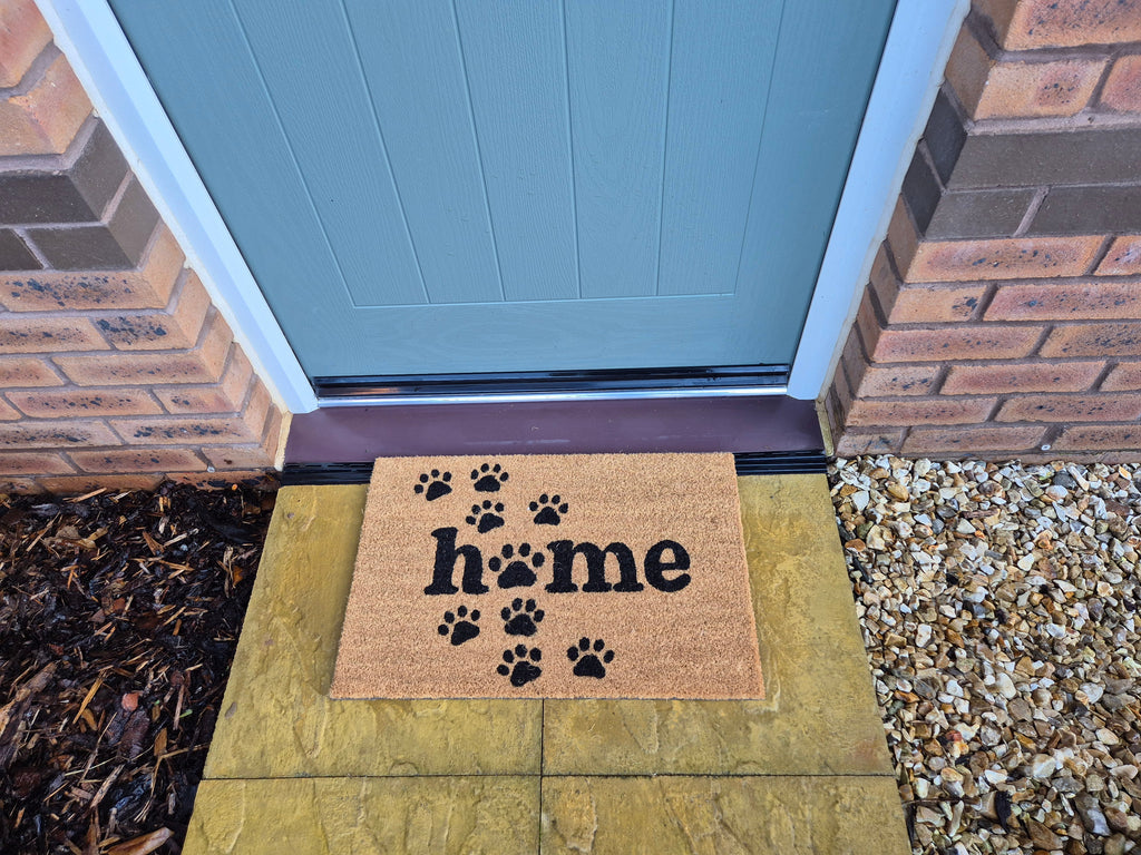 Coir Doormat, 60cm x 40cm - 'Home' (Paws)-2