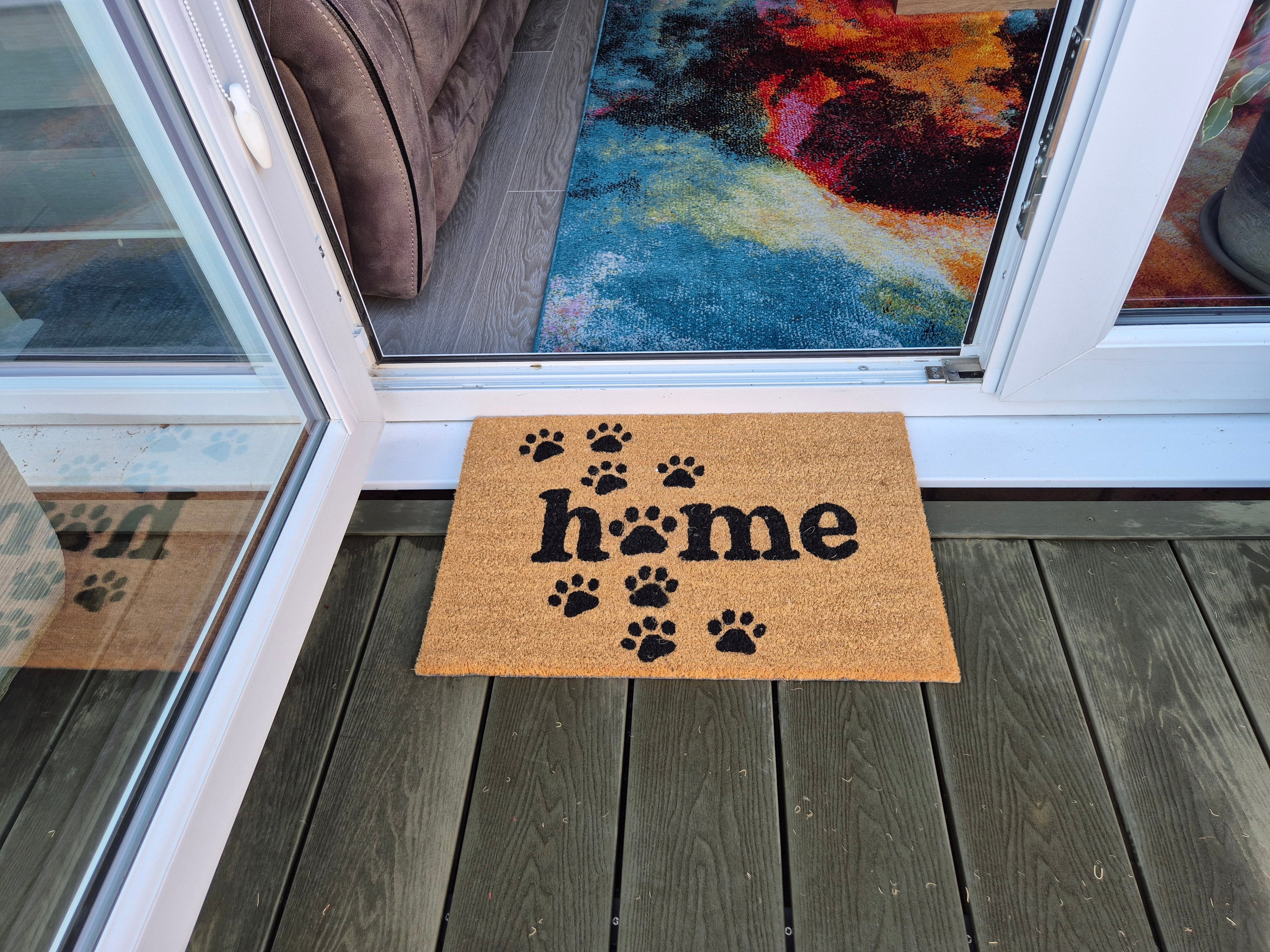 Coir Doormat, 60cm x 40cm - 'Home' (Paws)-3