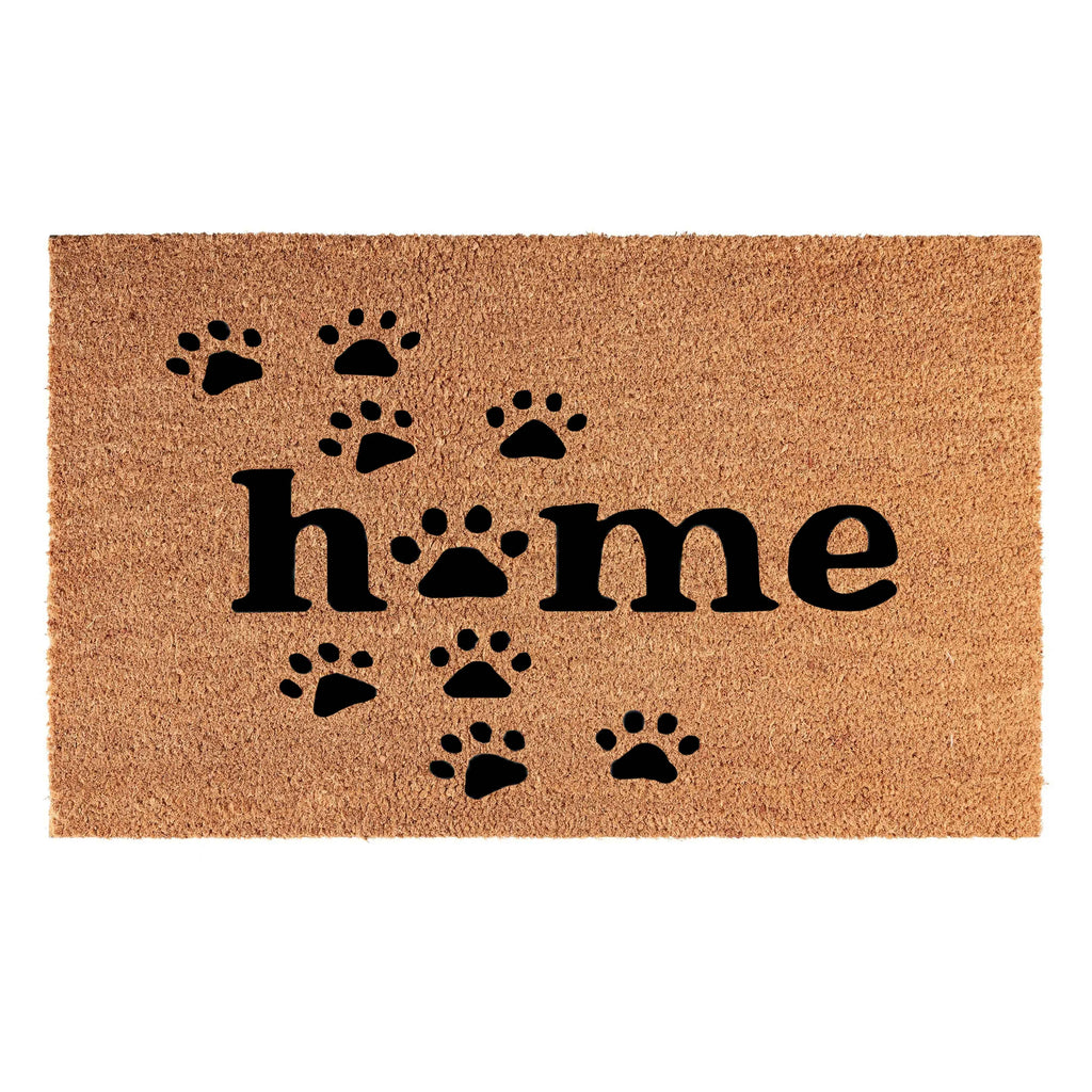 Coir Doormat, 60cm x 40cm - 'Home' (Paws)-0