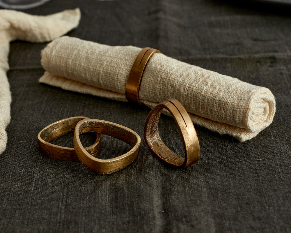 Tyra Brass Napkin Rings - Set of 4