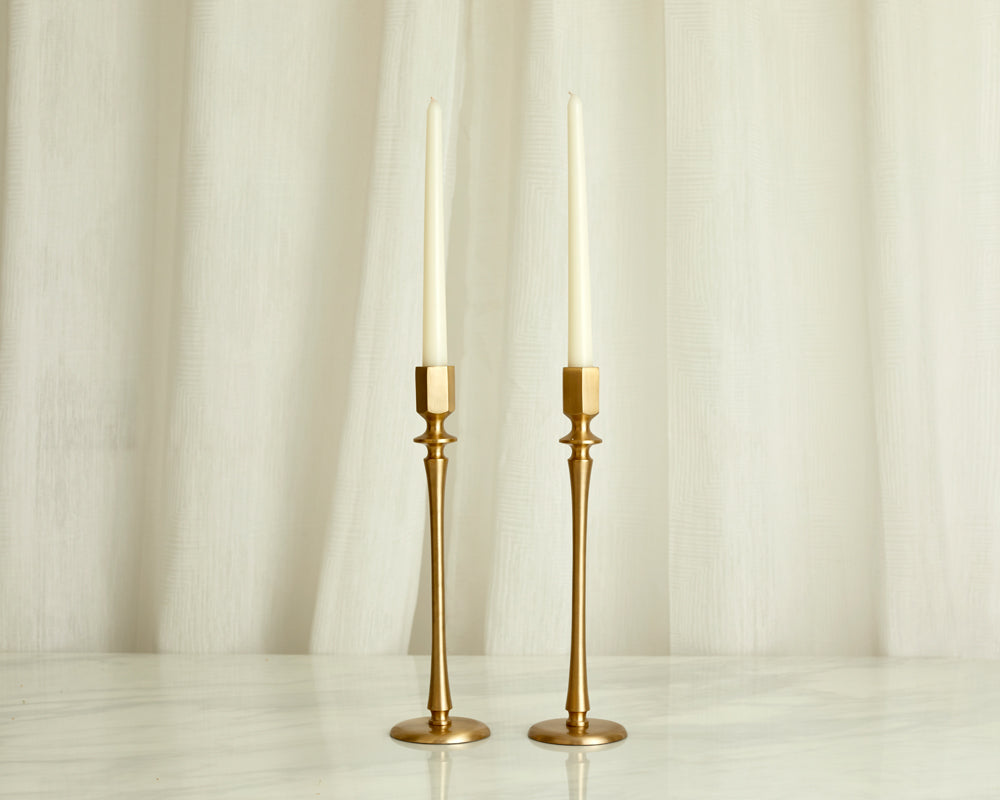 Jenna Brass Candle Holders Set