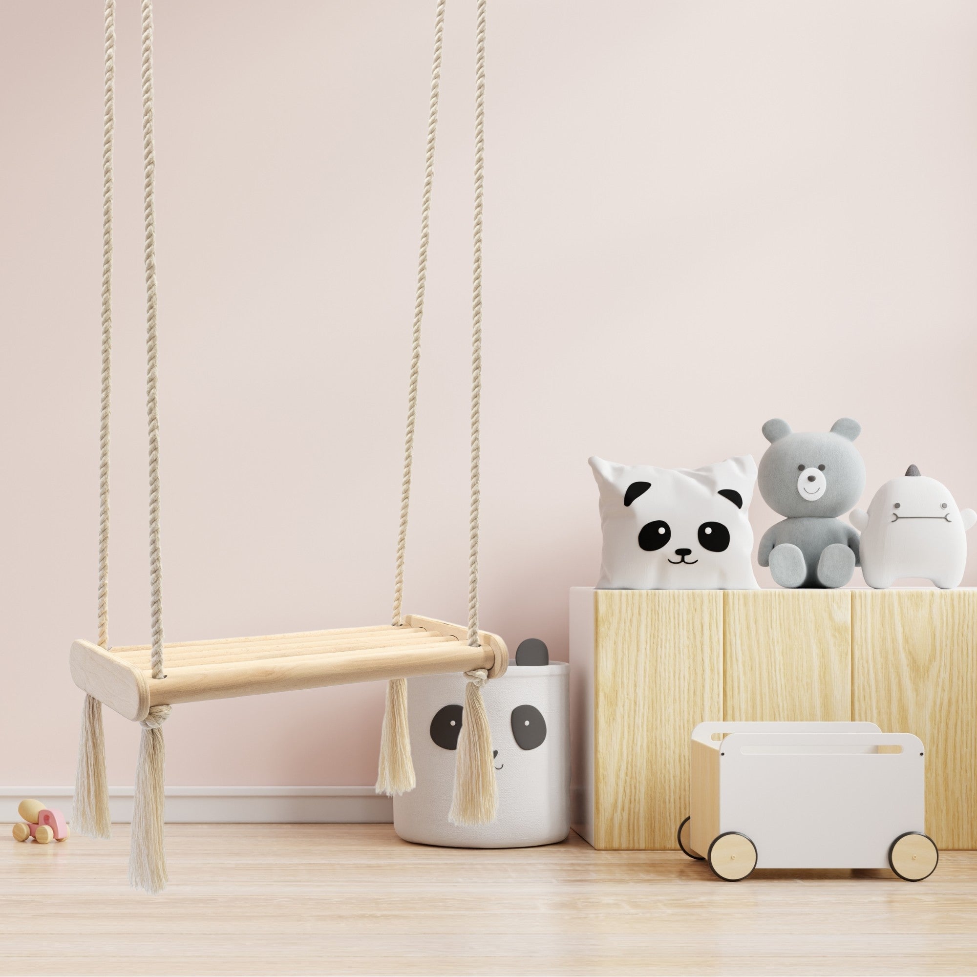 MAMOI® wooden baby swing | wooden swing | wooden swing board | baby swing for at home | indoor swing | 100% ECO | made in the EU.