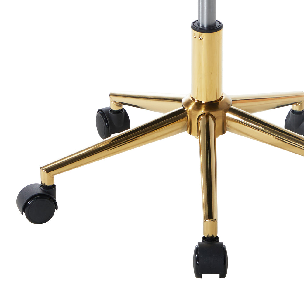 NNEED Hollow Armless Home Office Chair Boucle White&Gold