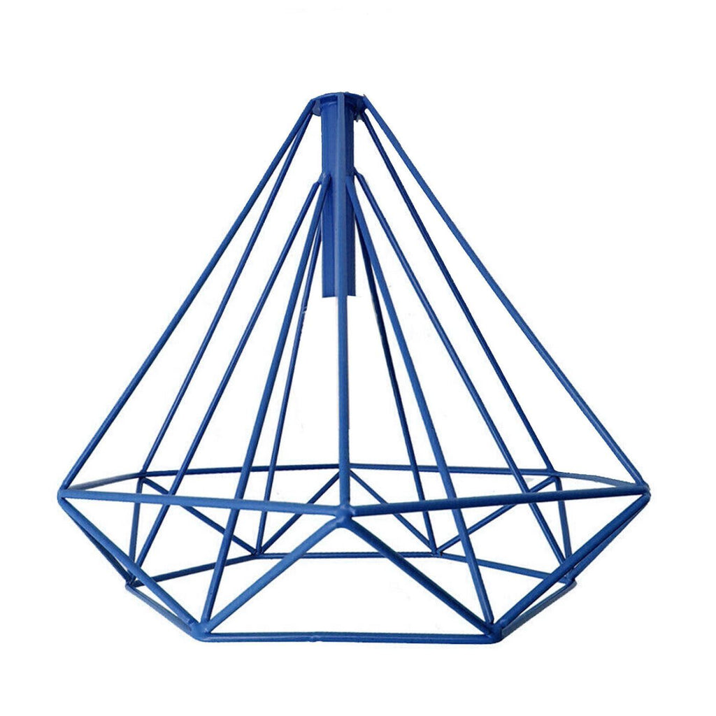 Blue Diamond Wire Cage Pendant Light Fixture E27 Ceiling Lamp Shade~1991