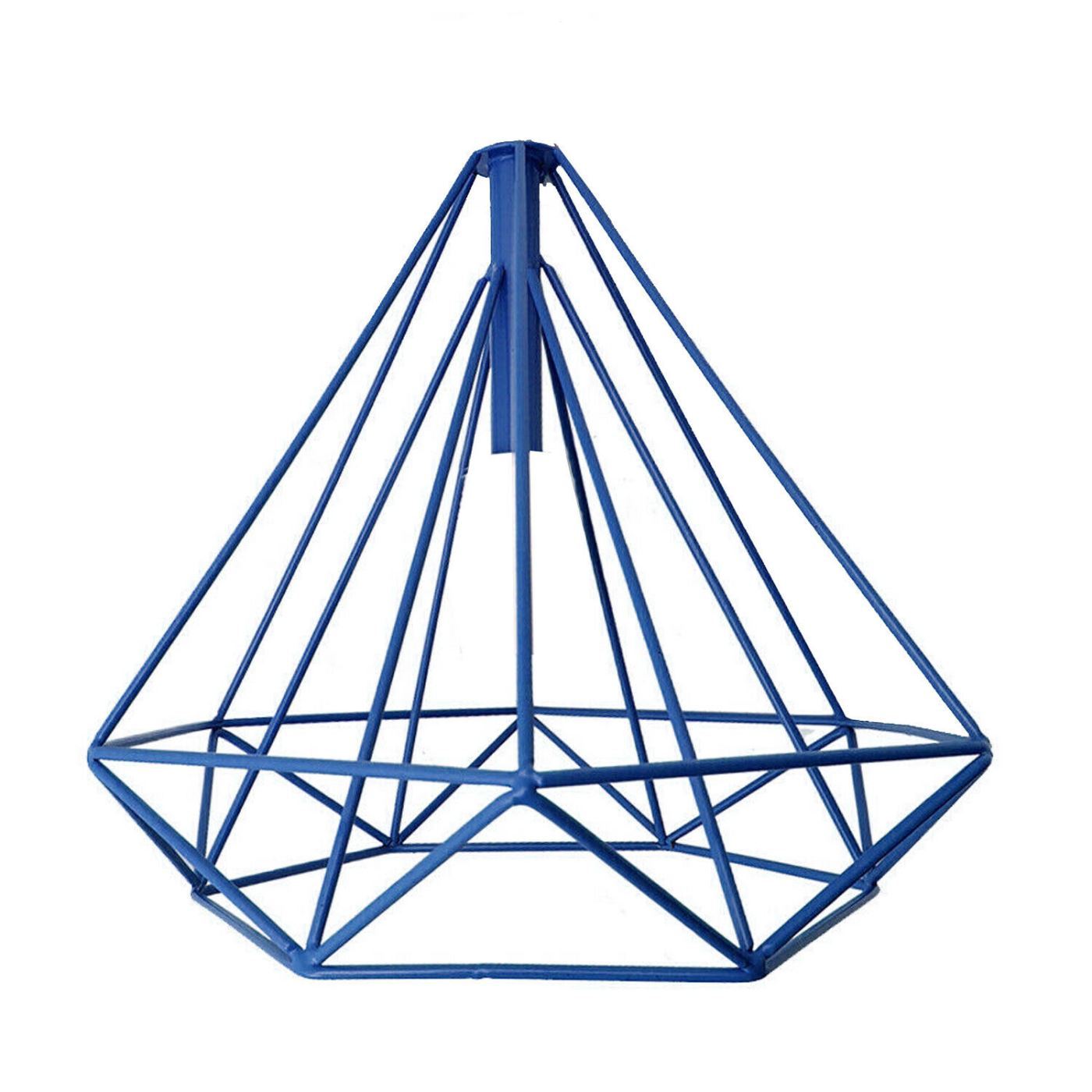 Blue Diamond Wire Cage Pendant Light Fixture E27 Ceiling Lamp Shade~1991