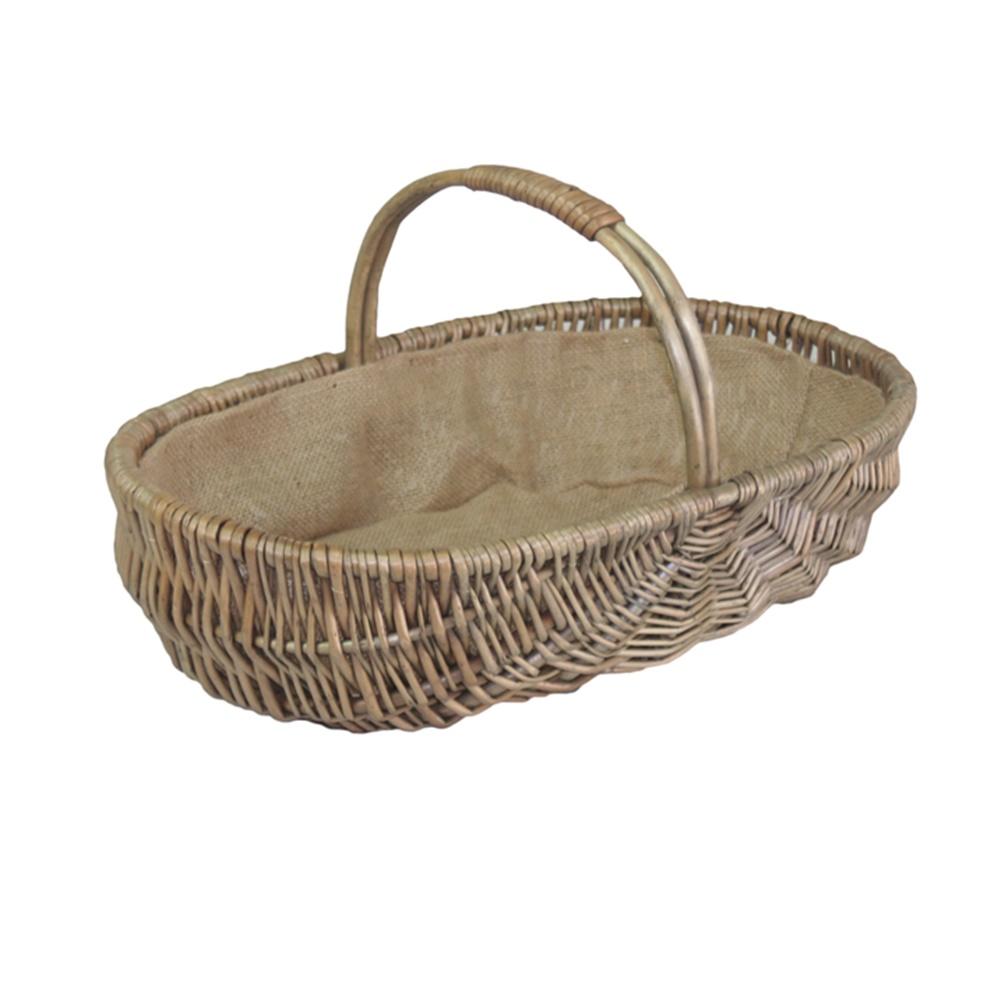 Shallow Antique Wash Lined Garden Trug