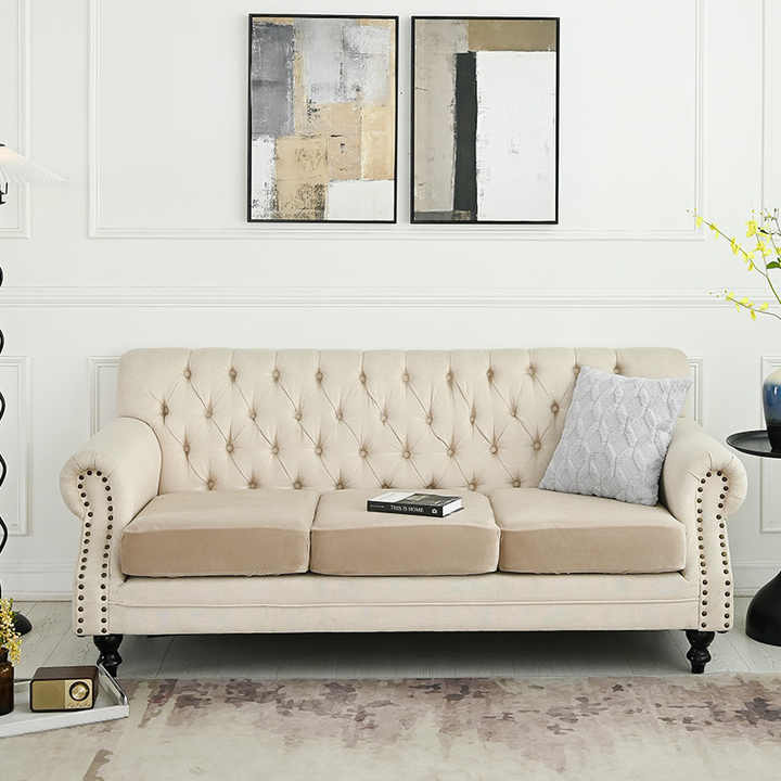 NNEDSZ 2 Pcs Navy Blue Elegant Polyester Sofa Cover - Full Protection Against Cat Scratches & Wear