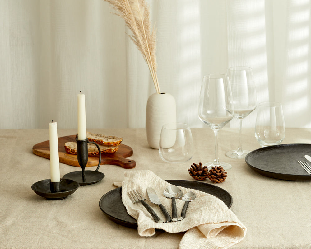 Sintra Antique Black Iron Candle Holder