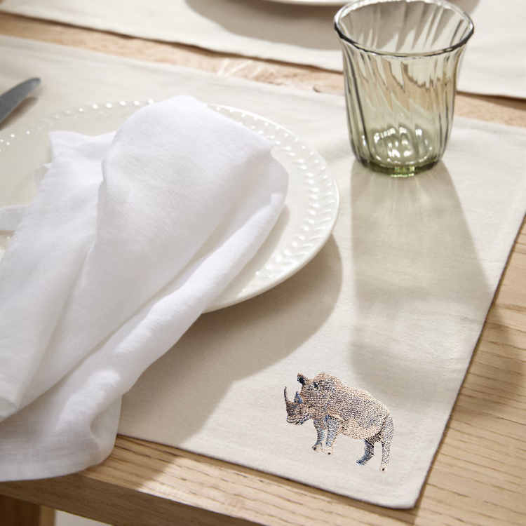 Table Mats - Rhino Embroidery