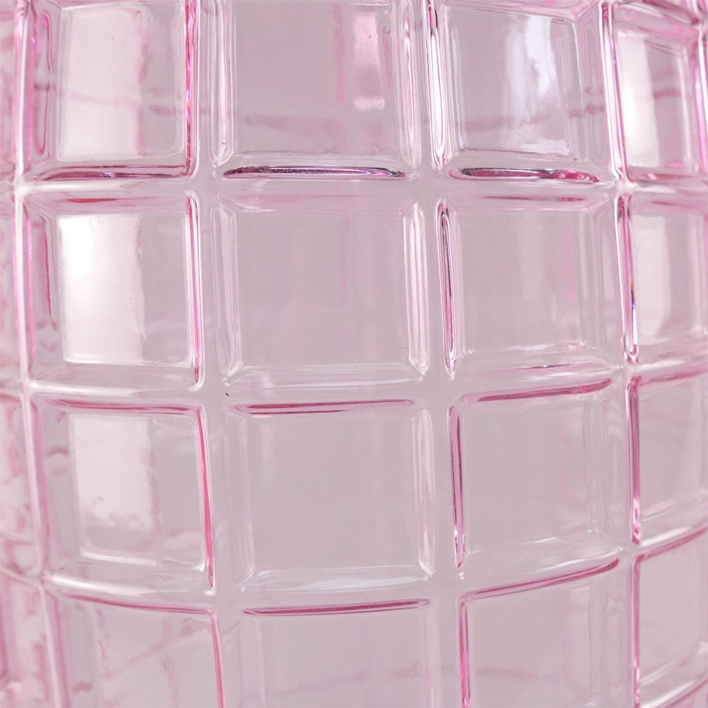 Glass Vase Tall Pink Square Glass Vase 49cm