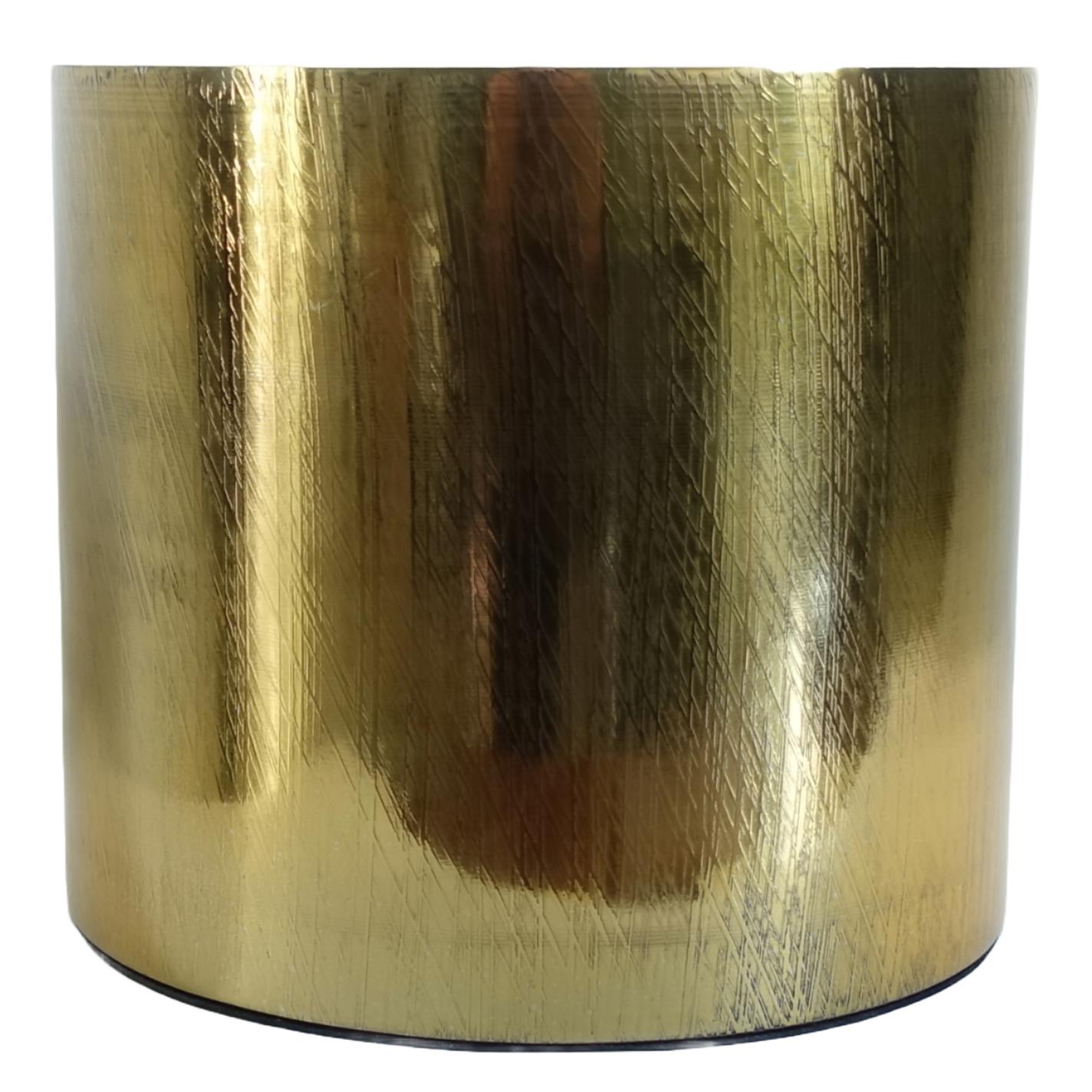 18cm Gold Etched Metal Planter by Leaf