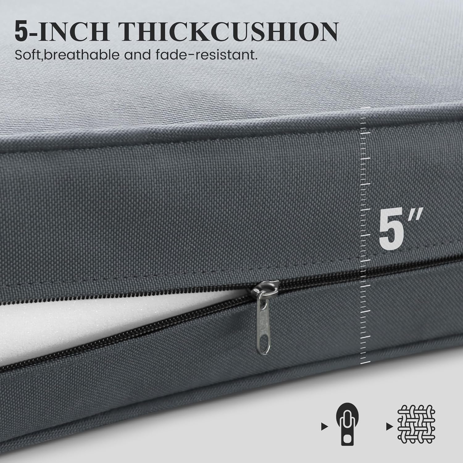 Aluminum Patio Furniture Set, 7 Piece Metal Outdoor Furniture Set, Patio Furniture Set with Waterproof Covers for Backyard Garden（Grey）