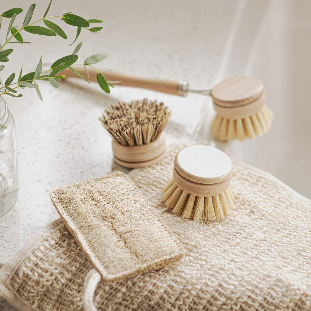 Sustainable Dish Brushes | 4 Piece Starter Set w/ Loofah Sponge