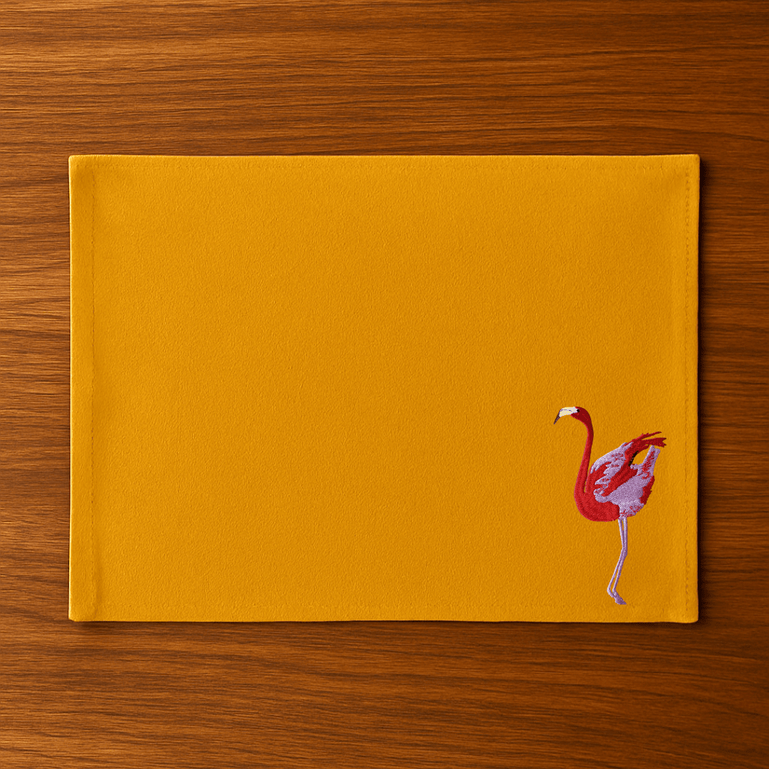Table Mats -Flamingo Bird Embroidery
