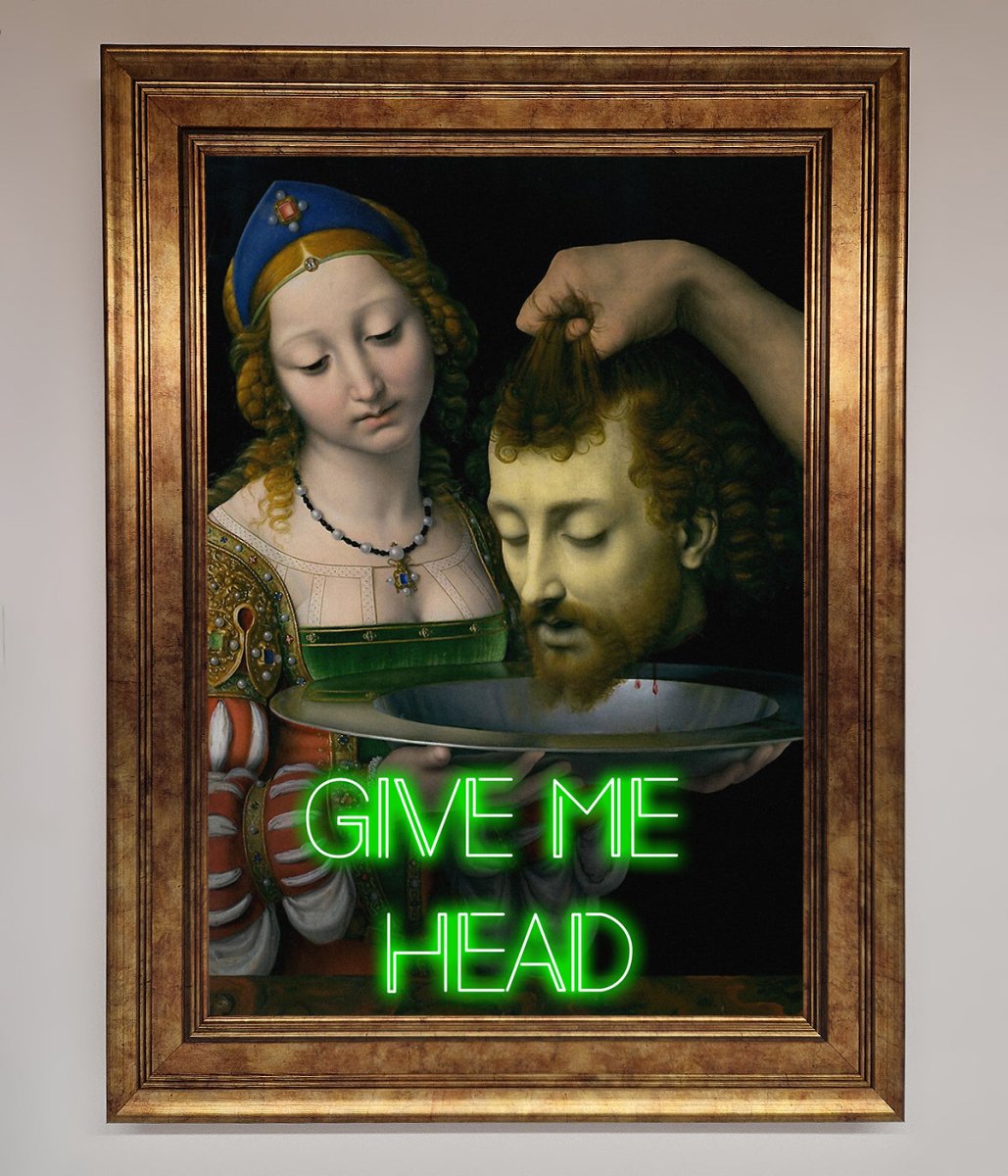 Give Me Head Renaissance Framed Poster