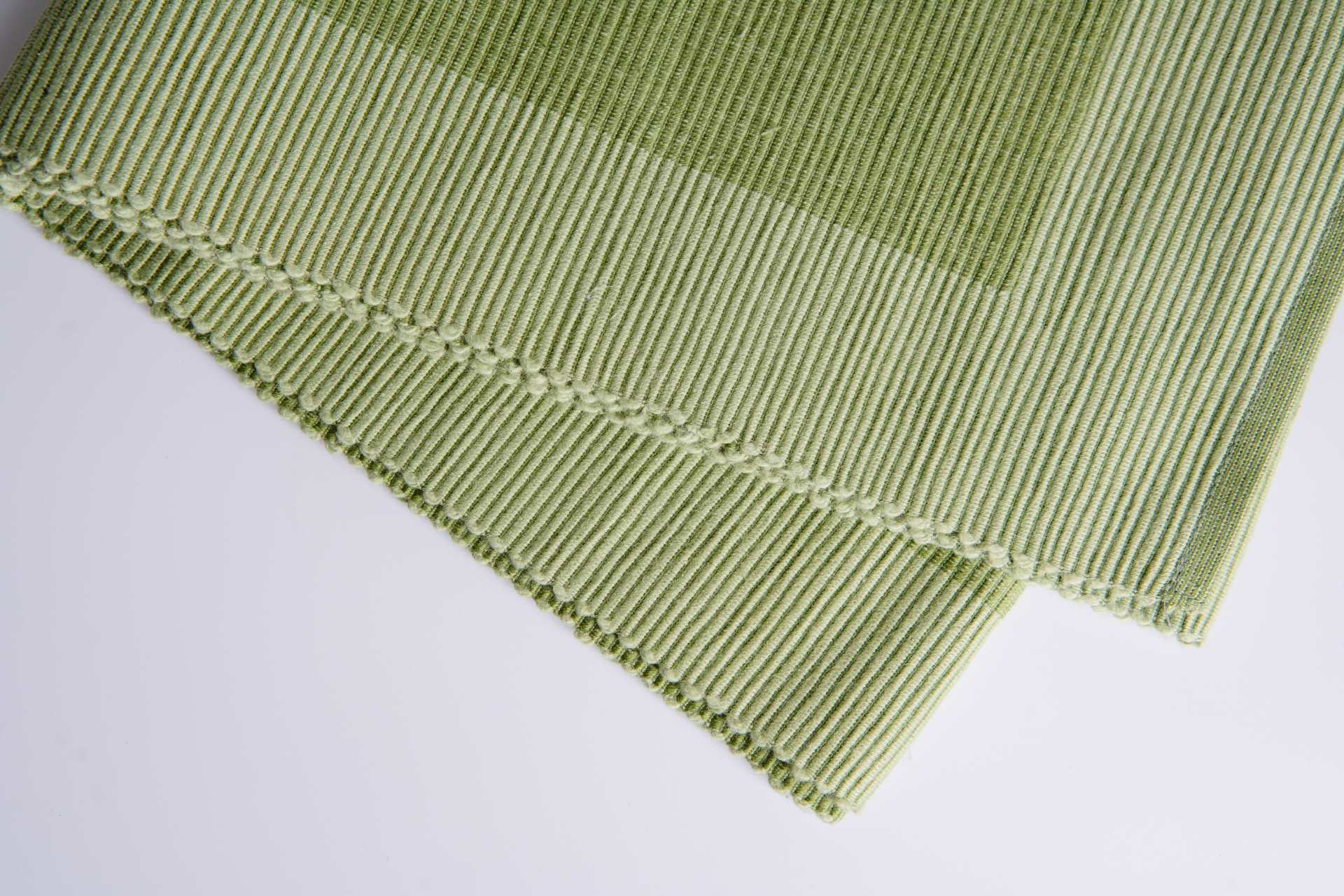 Luxury Table Runner Green - Organic Cotton & Handmade