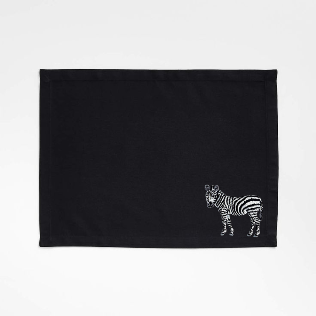 Table Mats - Zebra Embroidery