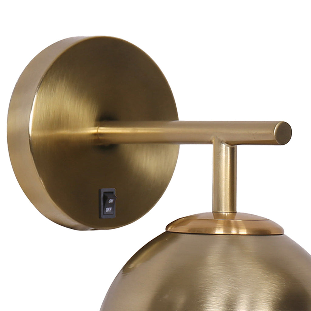 NNEDPE Wall Lamp with Gold Metal Base and White Glass Shade