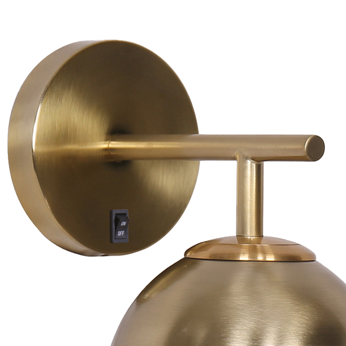 NNEDPE Wall Lamp with Gold Metal Base and White Glass Shade