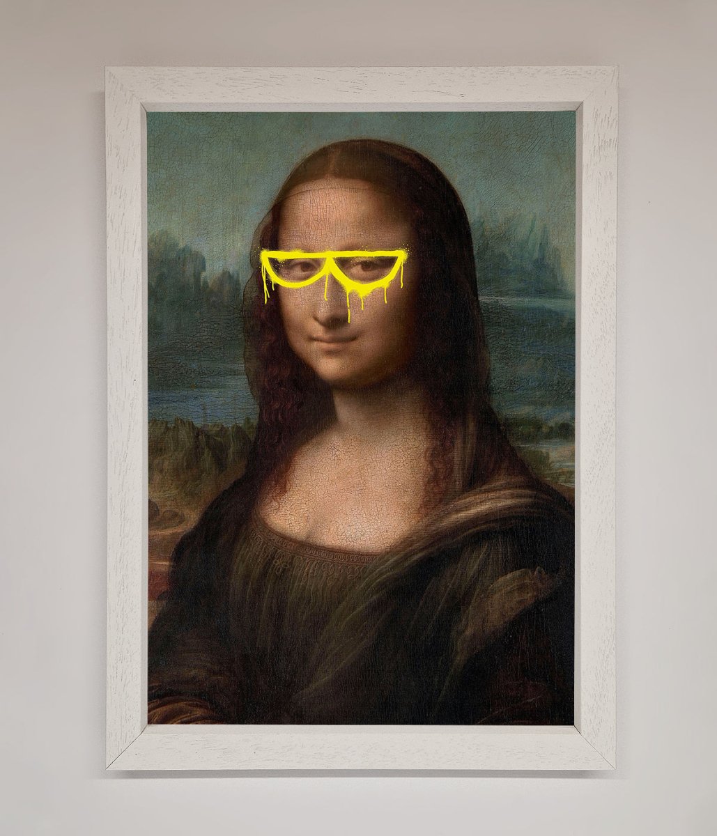 Mona Lisa Glasses Framed Print