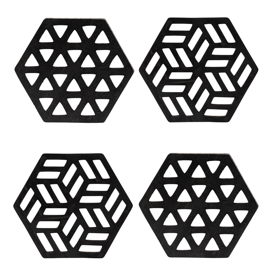 Zeta Handcrafted Recycled Rubber Coaster - Set of 2 or 4