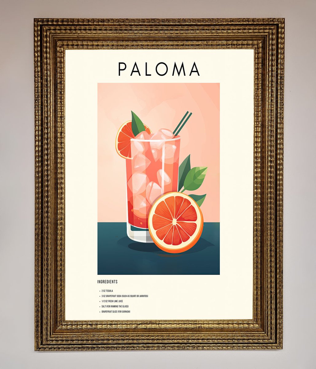 Paloma Cocktail Framed Poster