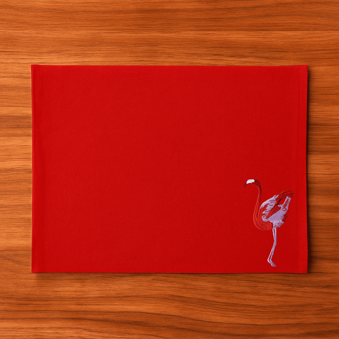 Table Mats -Flamingo Bird Embroidery