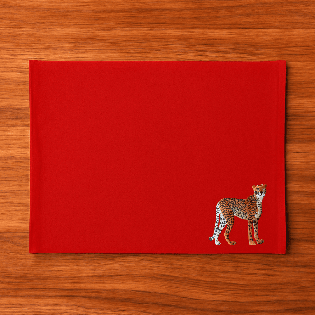 Table Mats - Cheetah Embroidery