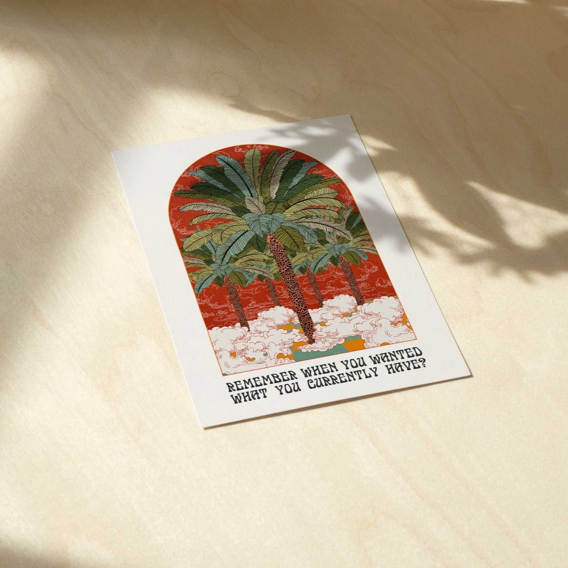 'Remember When' Retro Palm Tree A6 Greetings Card | Fully Recycled