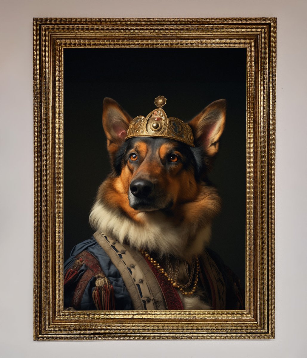 Renaissance German Shepherd Framed Wall Art