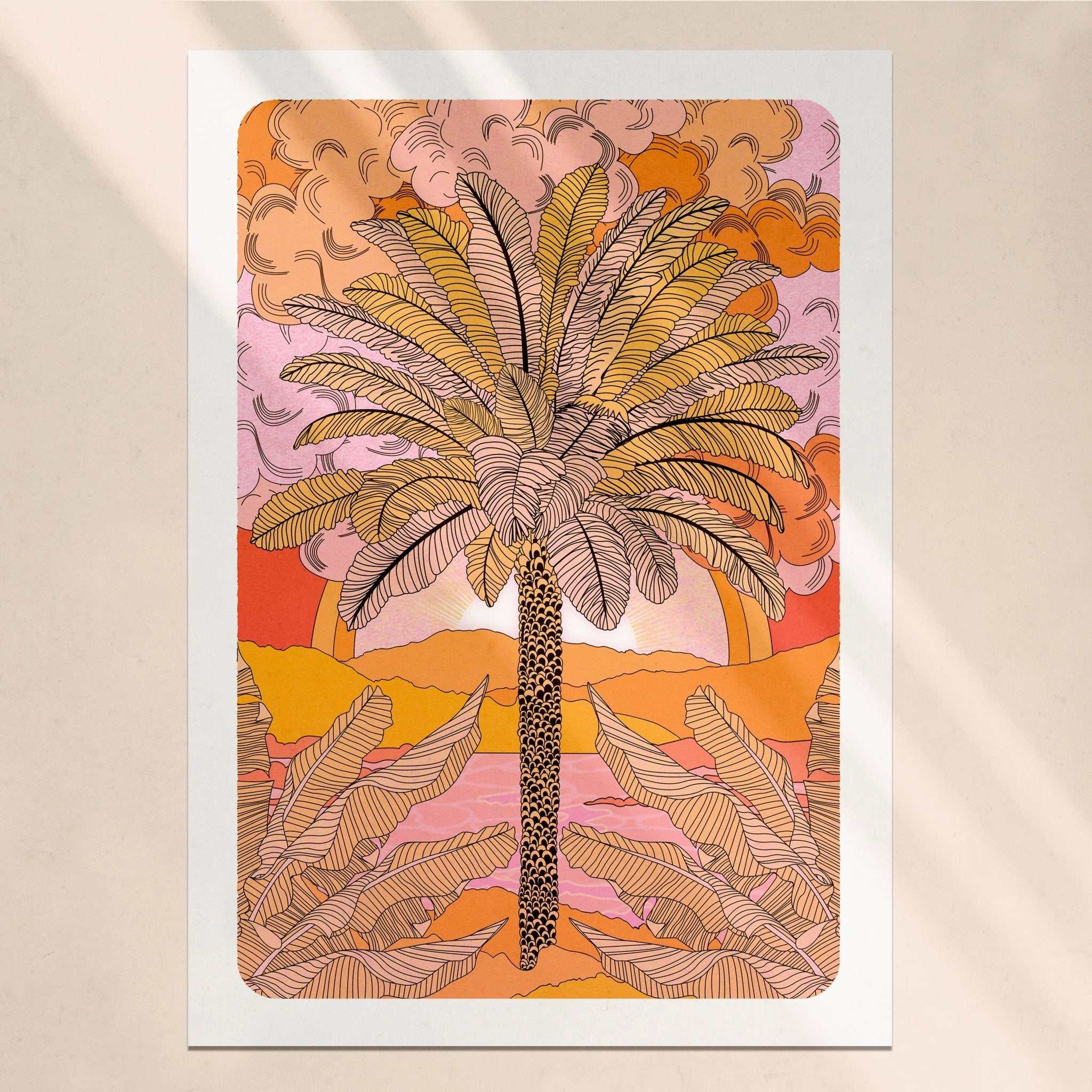 Sunset Palm Art Print