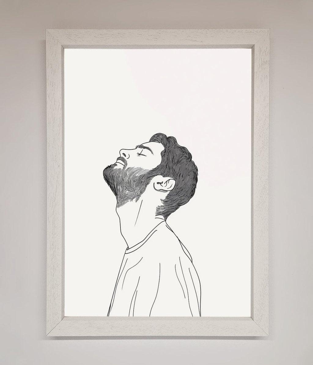 The Man In The Morning Line Art Framed Print-3